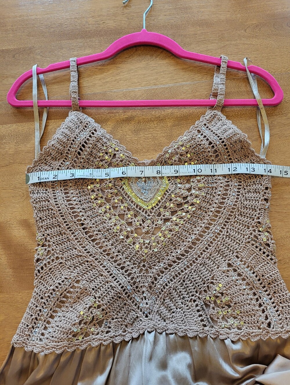 NWT Silk BCBG Maxazaria Boho Crochet Maxi Sequin Embellished Dress - Picture 10 of 16
